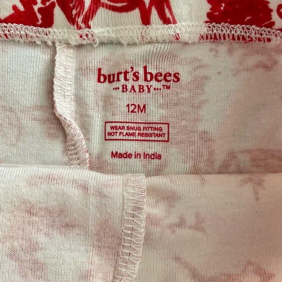 Burt’s Bees Baby Christmas Pajamas 12mos NWT Organic Cotton - Picture 3 of 7